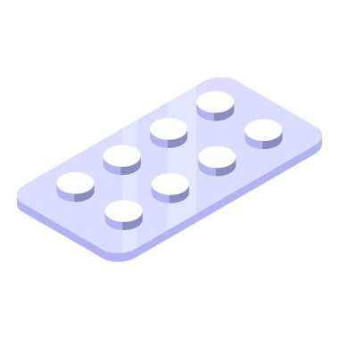 Pills paketi simgesi, izometrik stil