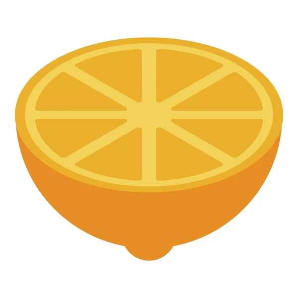 Half fresh lemon icon, isometric style — Stock Vector