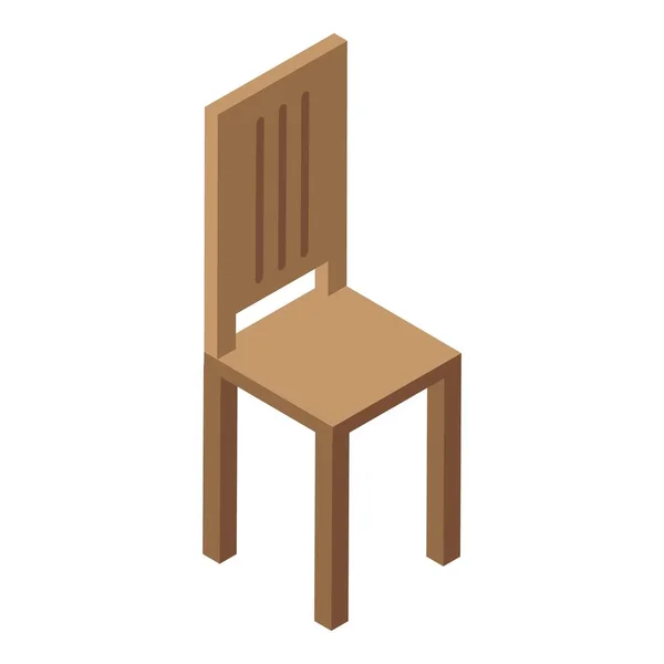 Icono de silla de madera, estilo isométrico — Vector de stock