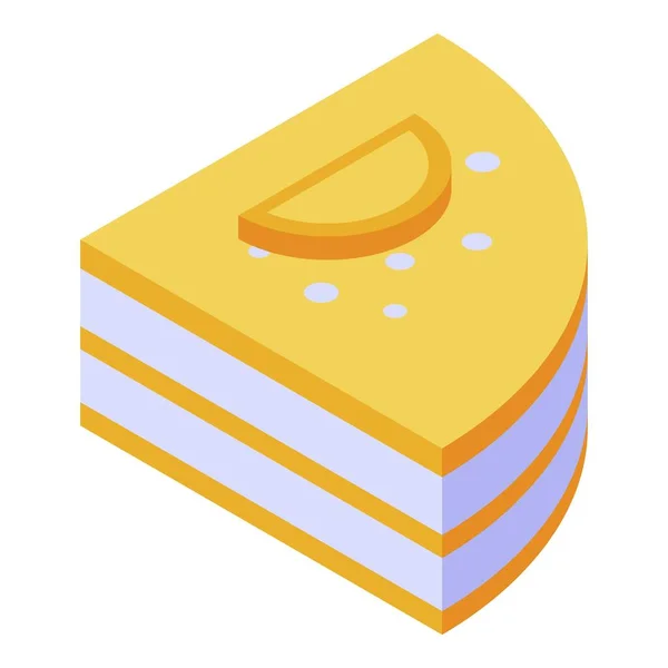 Persimmon cake icon, isometric style — Stock Vector