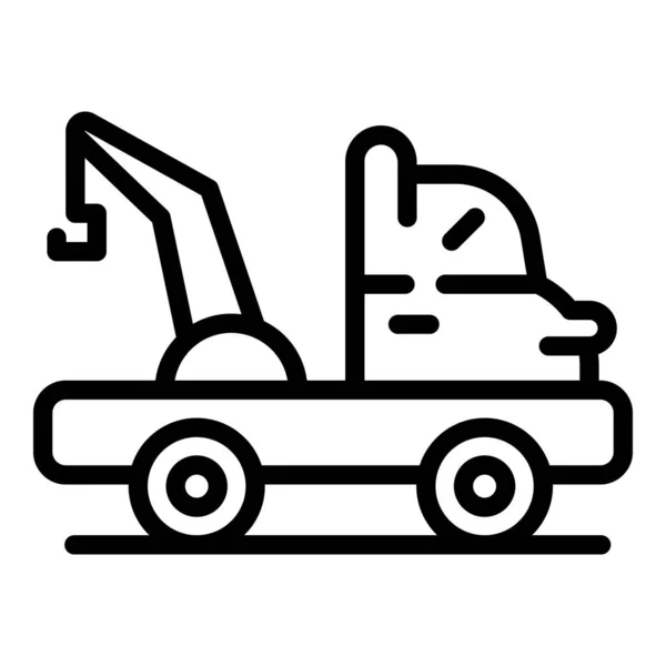 Tow truck help icon, outline style — Stock Vector