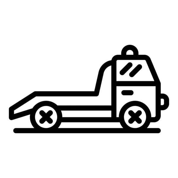 Abschleppwagen Ikone, Umriss Stil — Stockvektor
