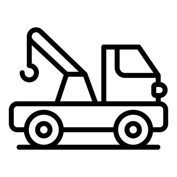 Highway tow truck icon, outline style — Stock Vector