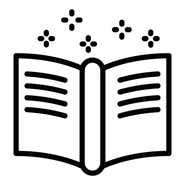 Abrir libro y cruza icono, estilo de contorno — Vector de stock