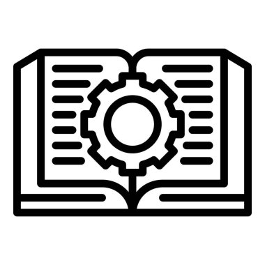 Kitap ve dişli simgesi aç, özet biçimi