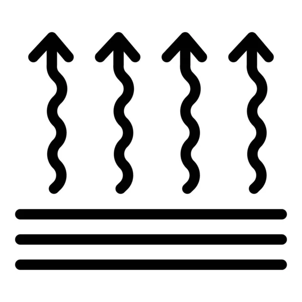 Convectie omhoog pijlen pictogram, omtrek stijl — Stockvector