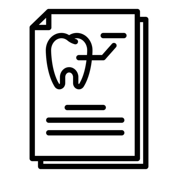 Icono de tarjeta de dientes, estilo de contorno — Archivo Imágenes Vectoriales