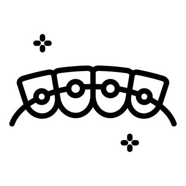 Diş telleri arka görünüm simgesi, dış hat biçimi