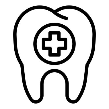 Diş simgesinde tıbbi haç, taslak biçimi