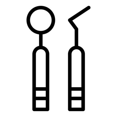 Diş aynası ve kanca simgesi, dış hat biçimi