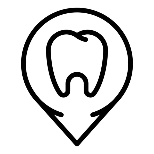 Tooth at checkpoint icon, outline style — Stock Vector