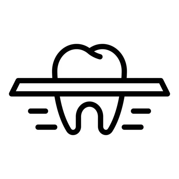 Εικονίδιο ρίζας δοντιού, στυλ περιγράμματος — Διανυσματικό Αρχείο