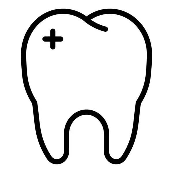 Ikona ludzkiego zęba, styl zarysu — Wektor stockowy