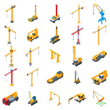 Vinç Icons set, izometrik stili