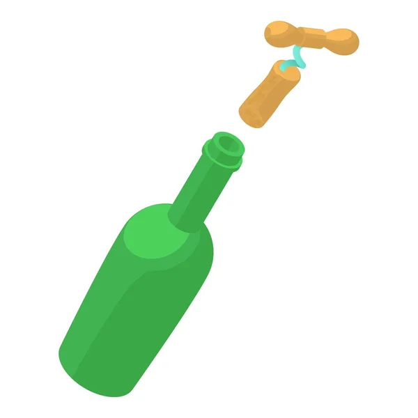 Mantarsız şarap ikonu, izometrik stil — Stok Vektör