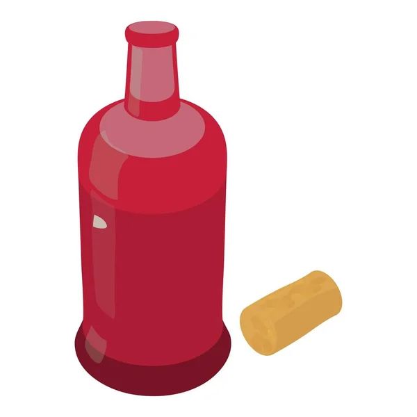 赤ワインのアイコン、アイソメトリックスタイル — ストックベクタ