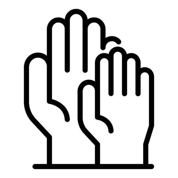 Ganador manos icono, estilo de contorno — Vector de stock