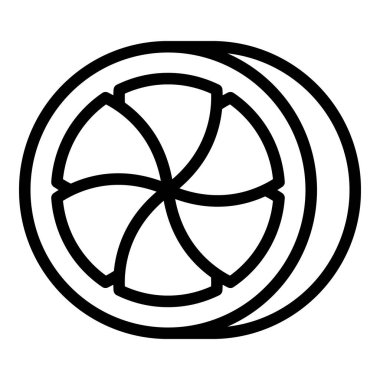 Yarım Turuncu simge, anahat stili