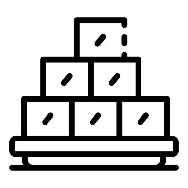 Brick stone stack icon, outline style