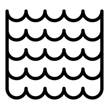 Wave house roof icon, outline style