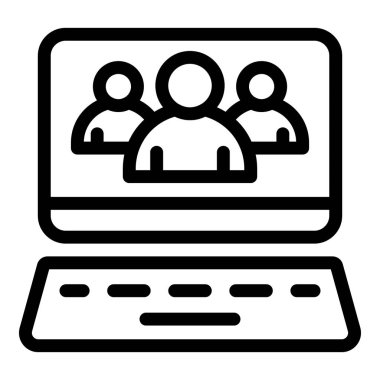 Laptop entrepreneur icon, outline style