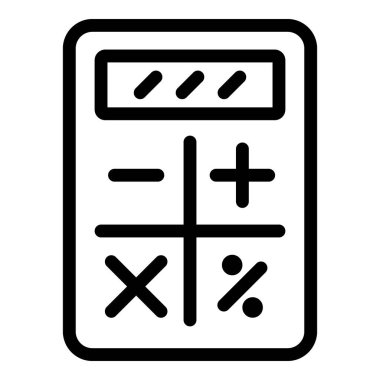 Finans hesap makinesi simge, anahat stili