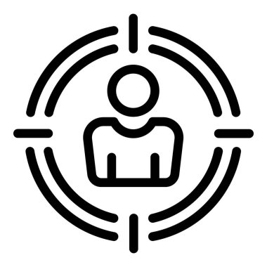 People search target icon, outline style