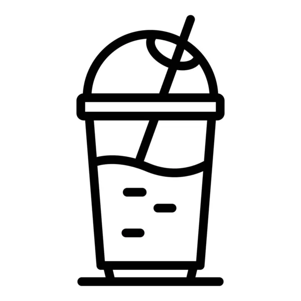 Smoothie cup icon, outline style — 스톡 벡터