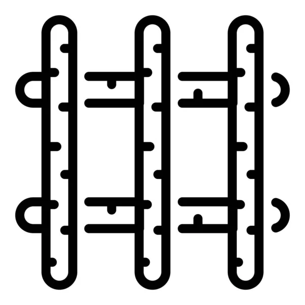 Trästaket ikon, kontur stil — Stock vektor