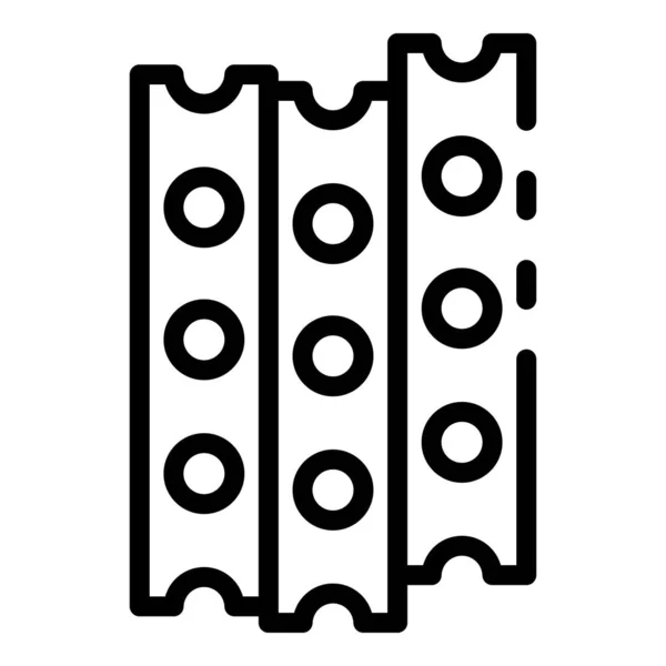 Icono de barras de metal de construcción, estilo de contorno — Vector de stock