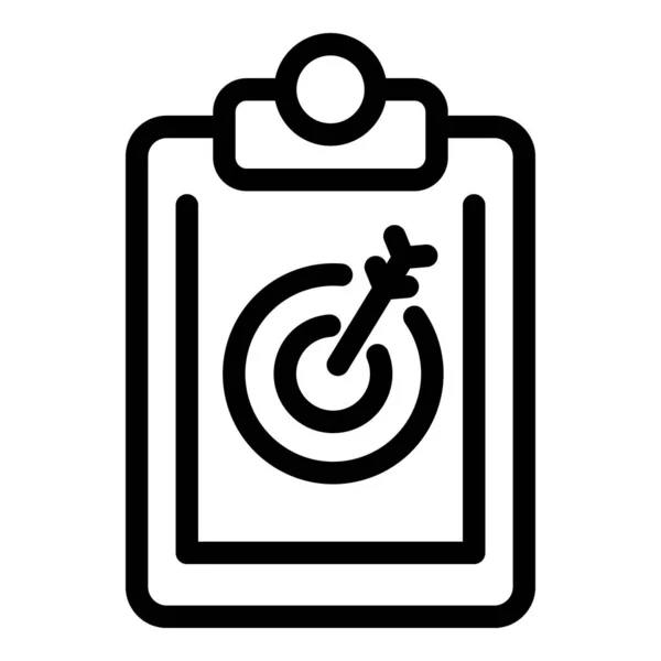 Target clipboard icon, outline style — Stockový vektor