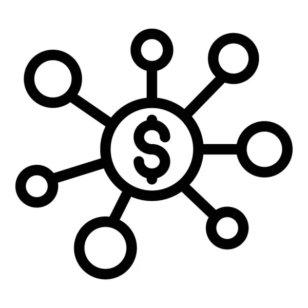 Ícone do esquema financeiro, estilo esboço —  Vetores de Stock