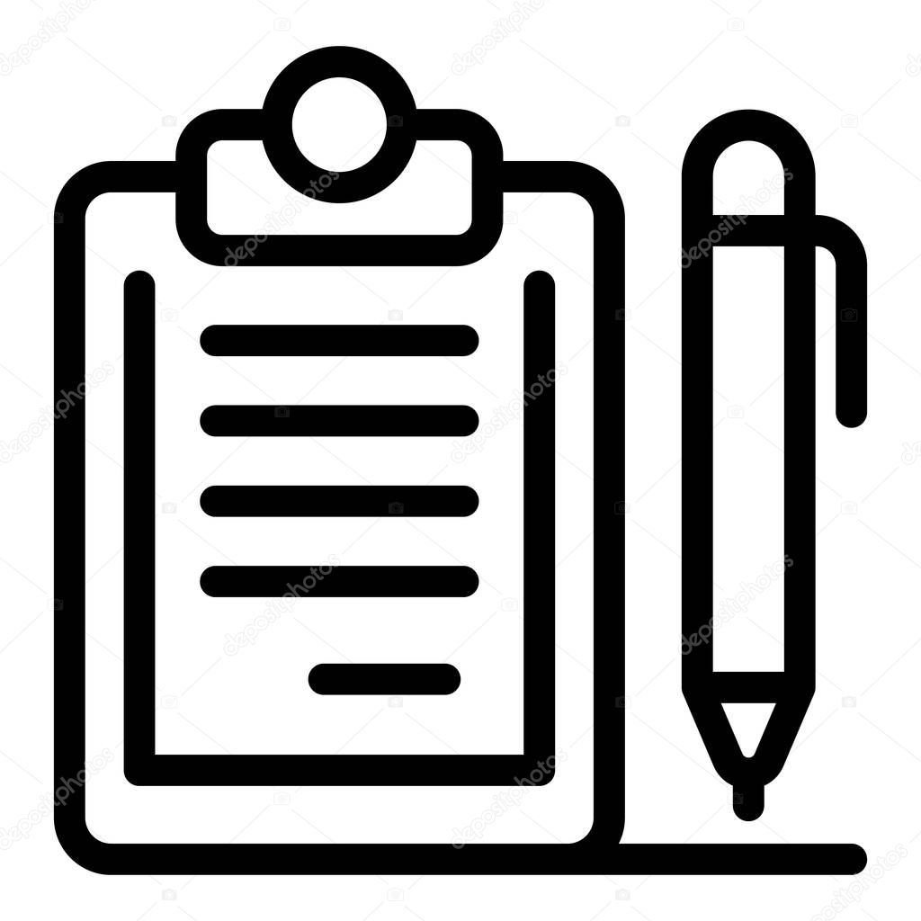 Clipboard icon, outline style