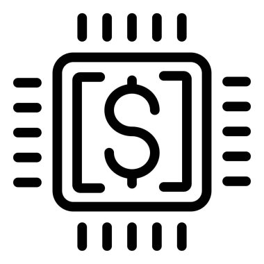 Money processor icon, outline style