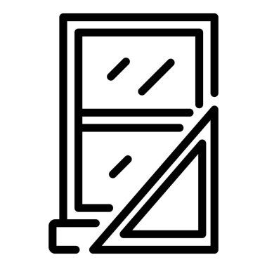 Window measurement icon, outline style