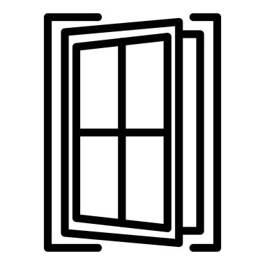 Cross window icon, outline style
