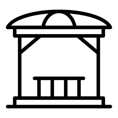 Gazebo structure icon, outline style