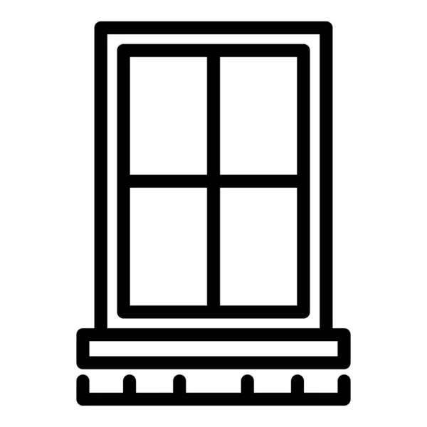 Apartment window icon, outline style — ストックベクタ