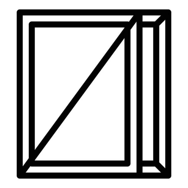 Open home window icon, outline style — ストックベクタ