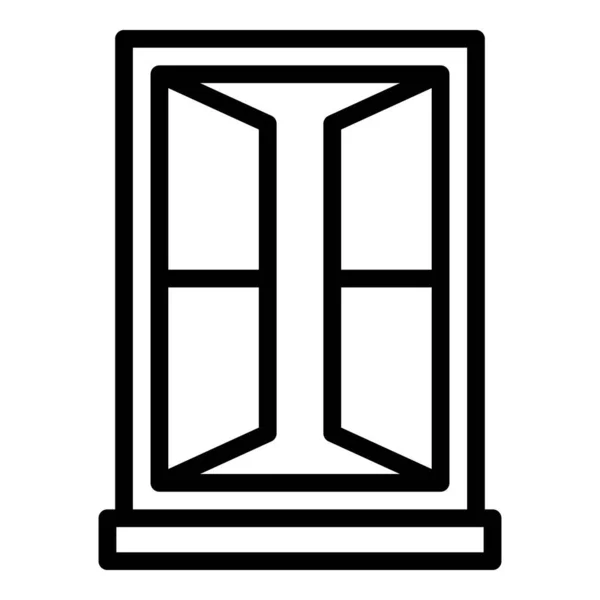 Open window frame icon, outline style — Vetor de Stock