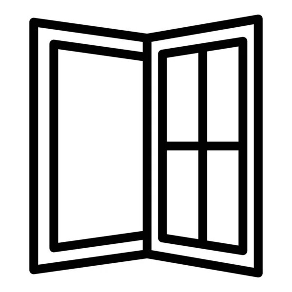 Open office window icon, outline style — Vector de stock