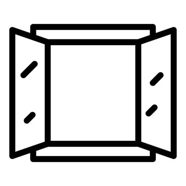 Open home window icon, outline style — Vetor de Stock