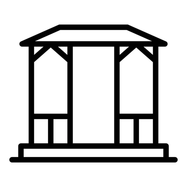 Architectuur gazebo icoon, outline stijl — Stockvector