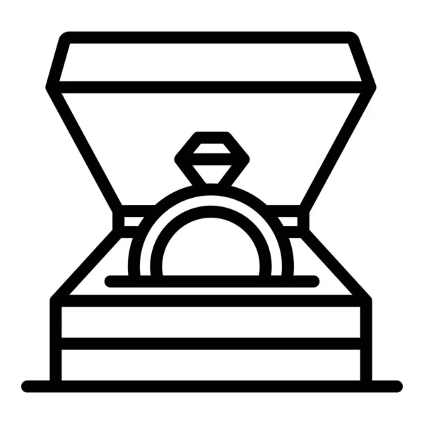 Diamantový prsten ikona, styl osnovy — Stockový vektor