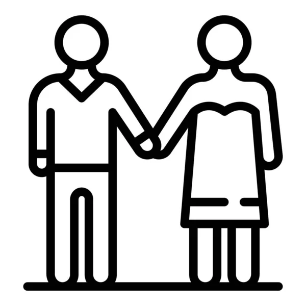 Wedding couple icon, outline style — Stockvector