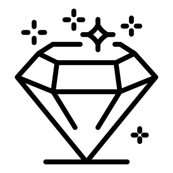 Lesklá ikona diamantu, styl osnovy — Stockový vektor