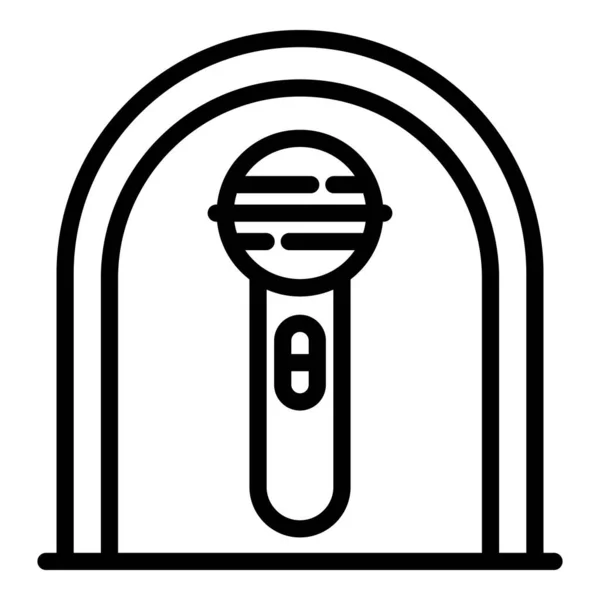 Wedding ceremony microphone icon, outline style — Stock Vector