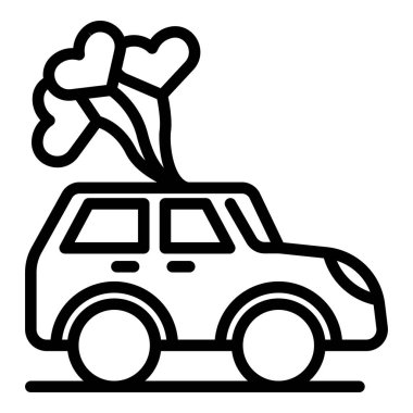 Düğün arabası simgesi, taslak biçimi