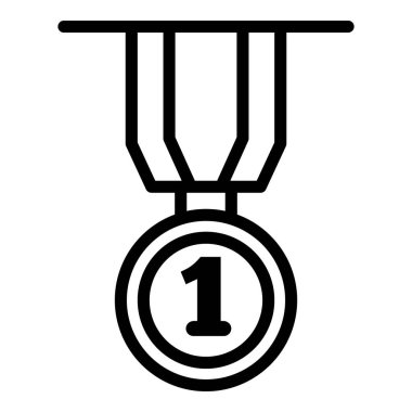 Birincilik madalyası ikonu, taslak tarzı