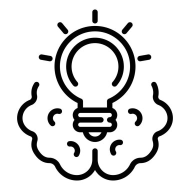 Beyin fırtınası ampul fikir simgesi, özet biçimi